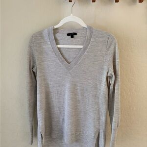 J. Crew Light Gray V-Neck Sweater